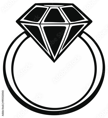 Bold Diamond Engagement Ring Illustration