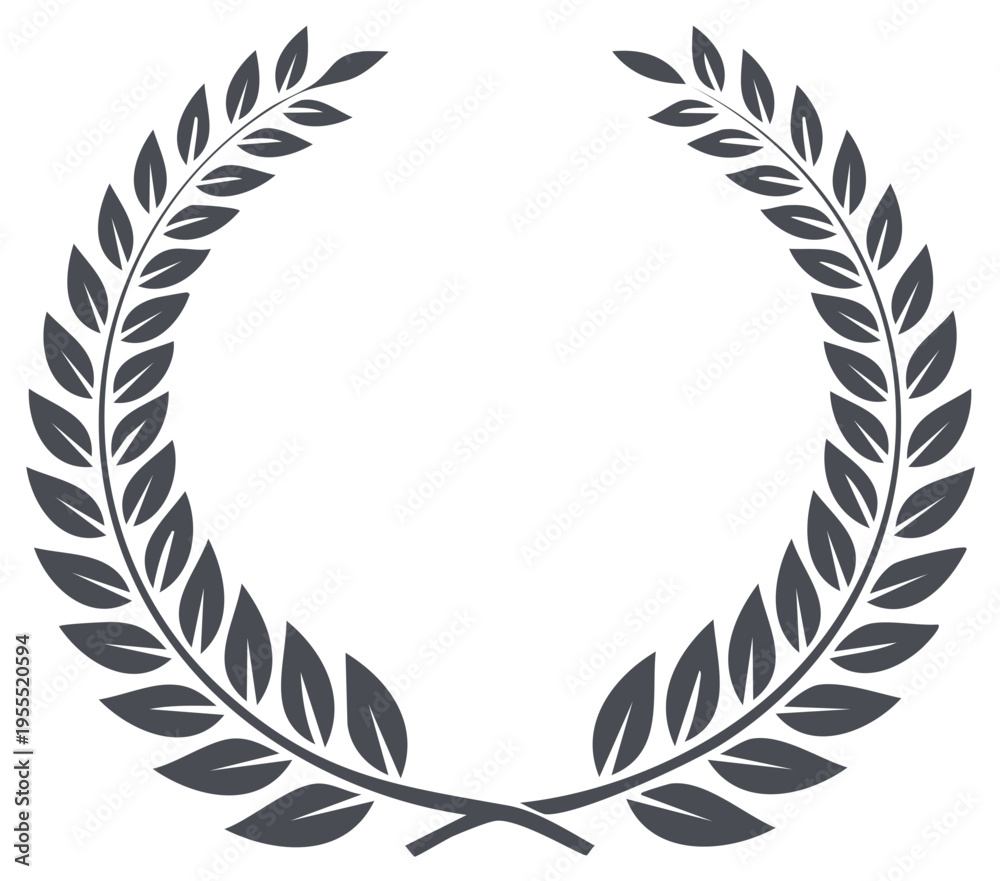 Obraz premium Laurel wreath symbol representing achievement and victory, isolated on white