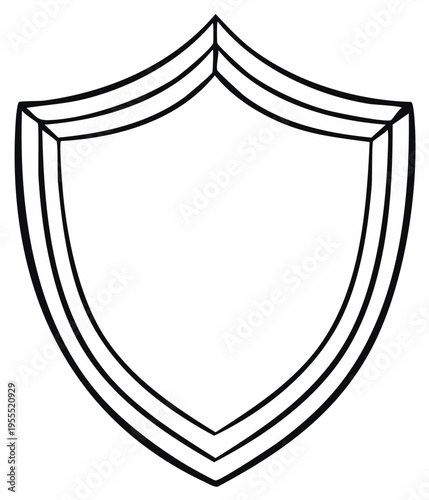 Blank Heraldic Shield Emblem Outline Design Symbol