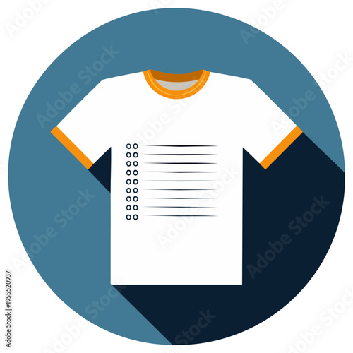 T Shirt Template with Checklist Points for Custom Design Fashion Apparel Mockup
