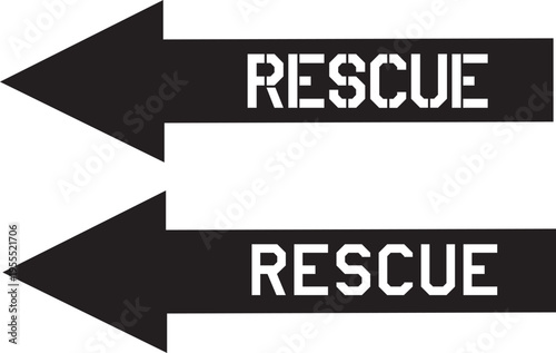 Military Rescue Arrow Signs US Air Force Aircraft Stencil Broken Letter Decal Text Signage