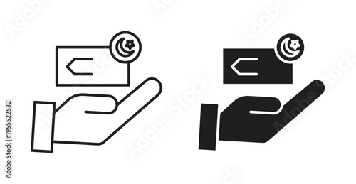 Zakat with money gift icon. web vector design