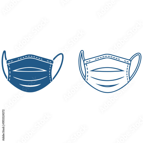 Set of 2 surgical face masks vector