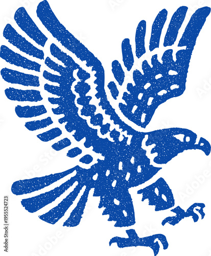 Eagle icon in flying silhouette vector style, powerful bird of prey symbol of freedom and strength isolated on dark background. Perfect for logos, branding, sports emblems, and apparel prints.