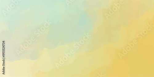 Abstract watercolor background with copy space featuring a vintage paper texture and aged yellow paint design reminiscent of a summer sky with grunge art clouds and antique parchment light