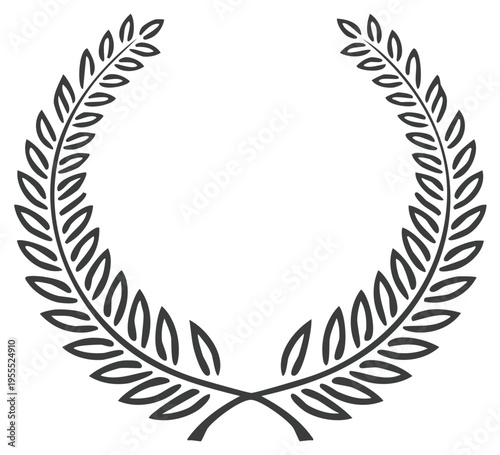 Isolated laurel wreath vector illustration symbolizing achievement honor and victory