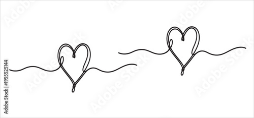 Heartbeat of love with two intertwined heart rhythms