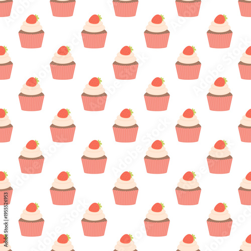 Wallpaper Mural seamless cupcake pattern on a transparent background Torontodigital.ca