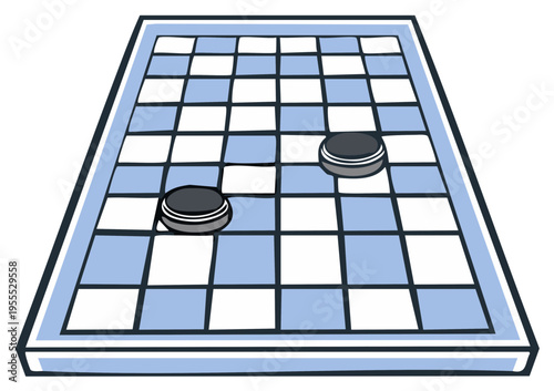 Checkerboard with Game Pieces Ready for a Playful Strategy Session