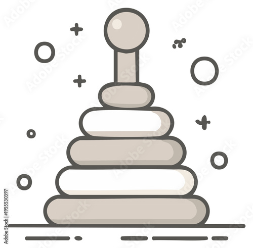 Classic Ring Stacker Toy for Baby Development and Play