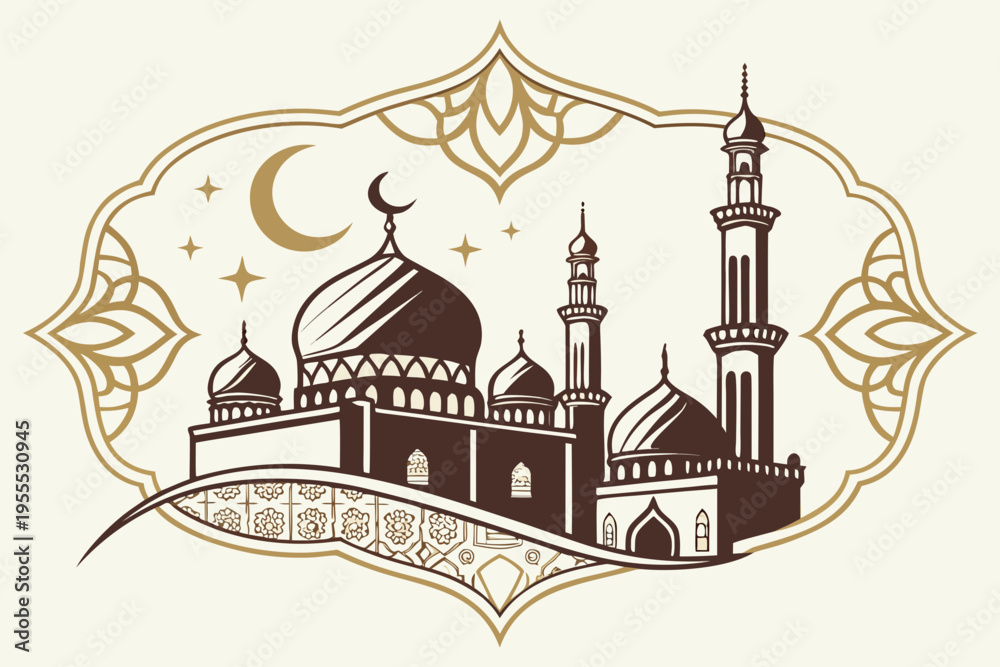 Fototapeta premium vector illustration of mosque