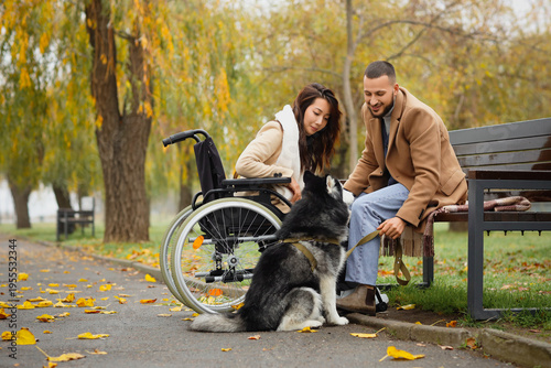 Young Asian woman in wheelc...