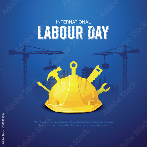 Happy Labour day or international workers day creative vector illustration design. labor day and may day celebration.