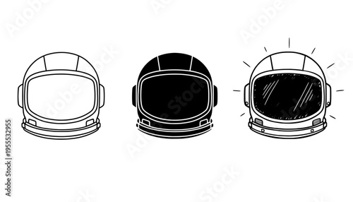 Space Astronaut Helmet Galaxy Exploration Icon