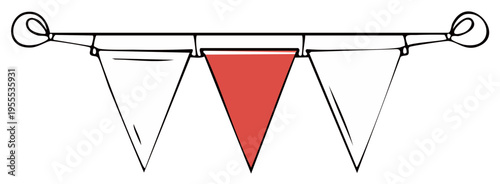 Festive pennant banner illustration, triangular bunting vector