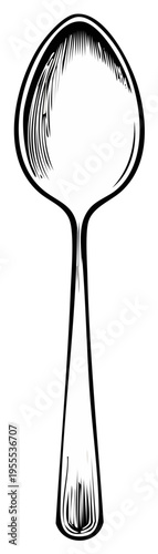 Illustration of a Spoon with a Retro and Artistic Aesthetic