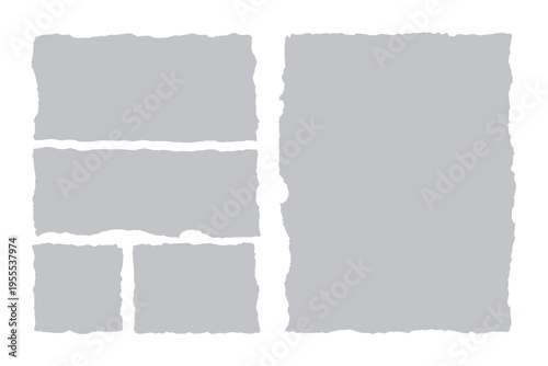 破れた紙のベクター・グラフィック素材（Grey）