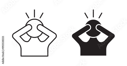Anxiety icon. Vector illustration isolated on white.