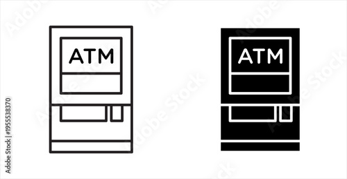 Atm icon. Vector illustration isolated on white.
