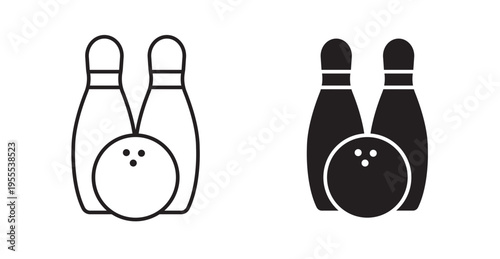 Bowling icon. Vector illustration isolated on white.