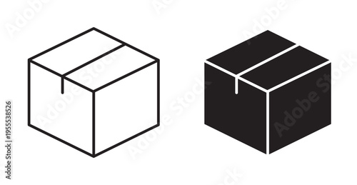 Box icon. Vector illustration isolated on white.