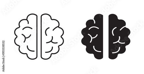 Brain icon. Vector illustration isolated on white.