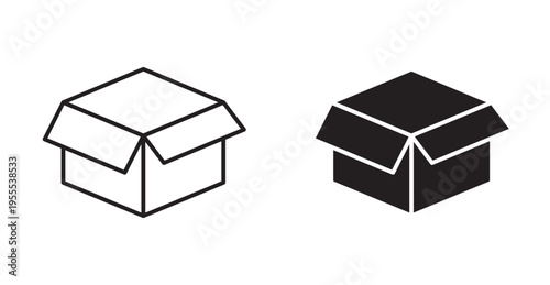 Box opened icon. Vector illustration isolated on white.