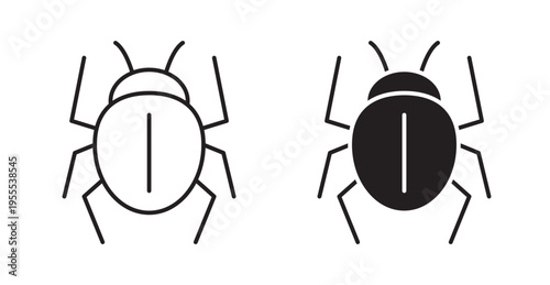 Bug icon. Vector illustration isolated on white.