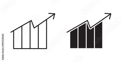 Business growth icon. Vector illustration isolated on white.