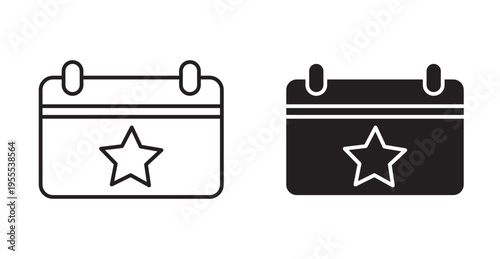 Calendar with event icon. Vector illustration isolated on white.