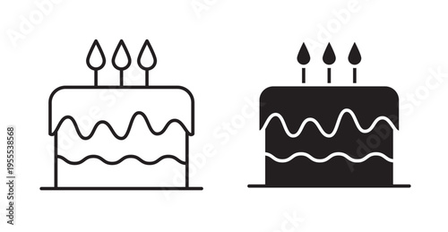 Cake icon. Vector illustration isolated on white.