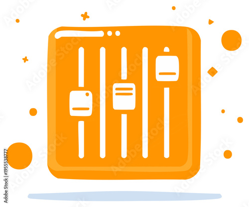 Audio Mixing Console Panel with Sliders and Knobs for Music Production and Sound Engineering Tools