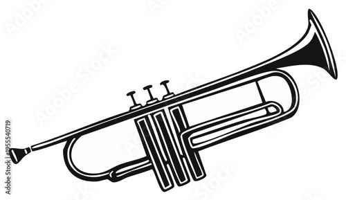 Silhouette illustration of a trumpet music instrument