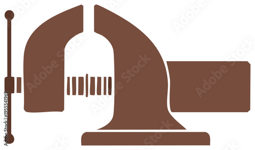 Bench vise clamp tool silhouette icon for workshop or construction