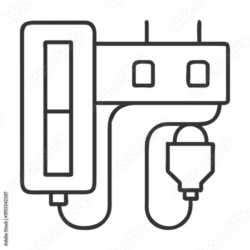 IV Drip Medical Equipment: A clear and concise monochrome illustration of essential intravenous drip medical equipment, a critical tool in healthcare for delivering fluids and medications.