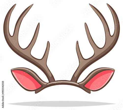 Cartoon Reindeer Antlers and Ears Costume Headband Accessory
