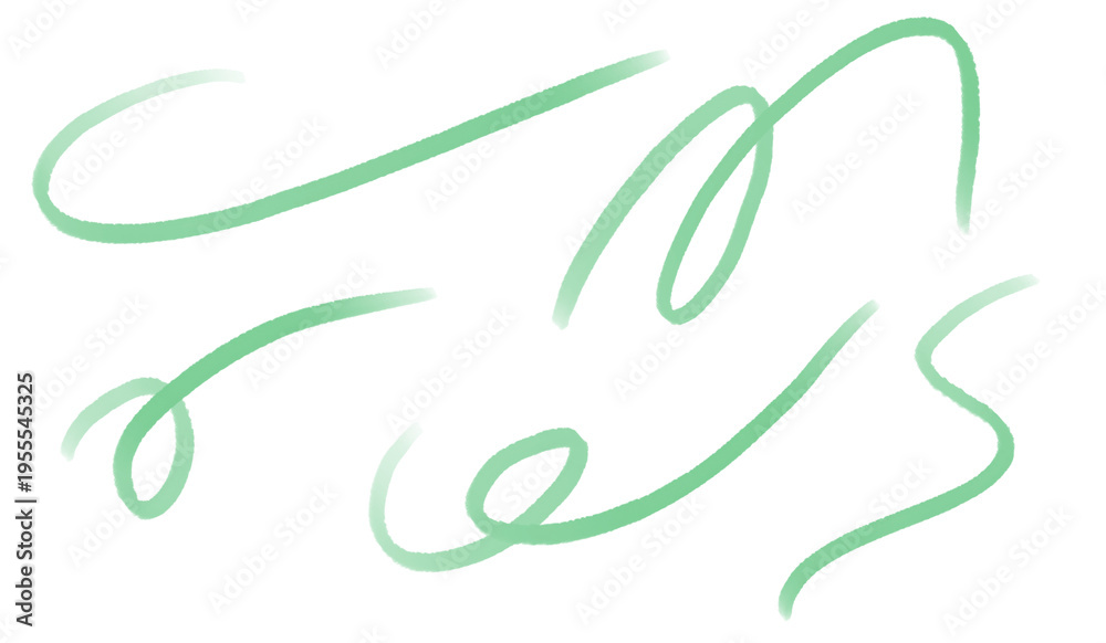 Obraz premium set of Hand drawn green line 