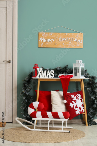 Interior of festive hallway...