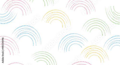 Colorful Rainbow Shapes in Pattern.