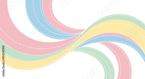 Colorful curved lines in pastel shades.