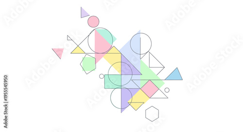 Colorful geometric shapes pattern design.