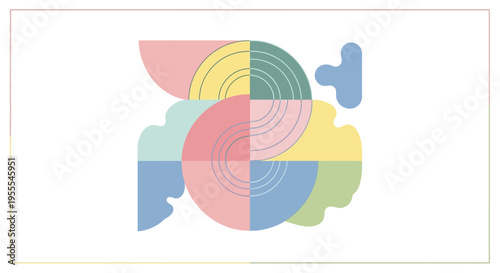 Colorful geometric shapes art design.