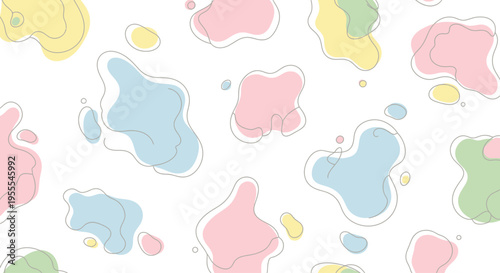 Colorful Blobs on White Background.