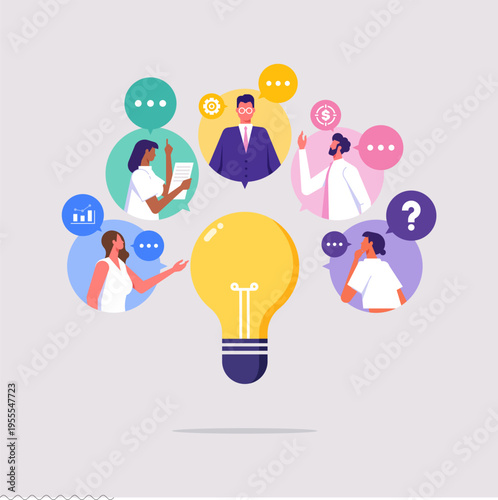 Sharing business ideas concept, collaboration meeting, sharing knowledge, businessman and woman coworker share idea, communication to brainstorm and find solution