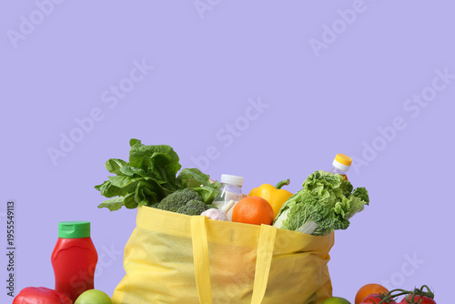 Eco bag with different groc...