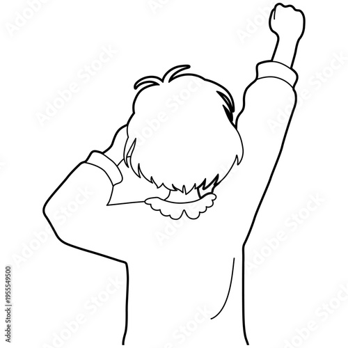 Woman Yawn Morning Wake Up Outline.