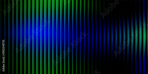 Glass gradient texture with teal and navy ripple pattern and smooth light distortion. Wavy abstract flow, futuristic blur effect, reeded vertical displacement.