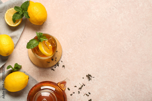 Glass and teapot of lemon i...