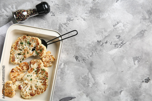 Baking dish with baked caul...