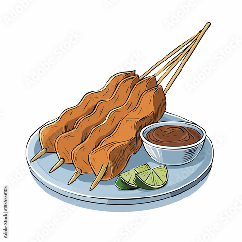 Saftig gegrillte Hähnchen-Saté-Spieße